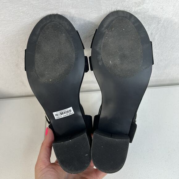 Torrid 8.5 W Asymmetrical Strap Block 2” Heel Sandal Black Strappy Wide Width - Picture 11 of 12